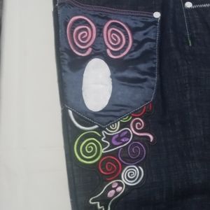 Multi colored pac man pants